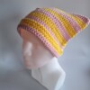 Gehaakte muts 'Baby pink & yellow'