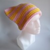 Gehaakte muts 'Baby pink & yellow'