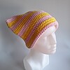 Gehaakte muts 'Baby pink & yellow'