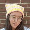 Gehaakte muts 'Baby pink & yellow'