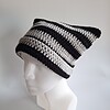 Gehaakte muts 'Black & light grey'
