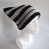 Gehaakte muts 'Black & light grey'