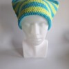 Gehaakte muts 'Lime & turquoise'