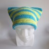 Gehaakte muts 'Lime & turquoise'