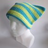 Gehaakte muts 'Lime & turquoise'