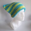 Gehaakte muts 'Lime & turquoise'
