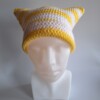 Gehaakte muts 'Yellow & white'