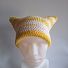 Gehaakte muts 'Yellow & white'