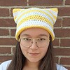 Gehaakte muts 'Yellow & white'