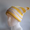 Gehaakte muts 'Yellow & white'