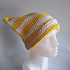 Gehaakte muts 'Yellow & white'