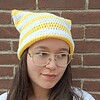 Gehaakte muts 'Yellow & white'