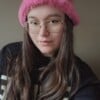 Gehaakte muts met imitatiebont 'Barbie pink'