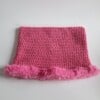 Gehaakte muts met imitatiebont 'Barbie pink'
