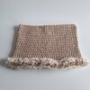Gehaakte muts met imitatiebont 'Basic beige'