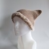 Gehaakte muts met imitatiebont 'Basic beige'