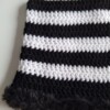 Gehaakte muts met imitatiebont 'Black & white'