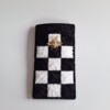 Geweven brillenkoker 'Black & white check'