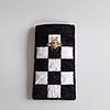 Geweven brillenkoker 'Black & white check'