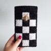 Geweven brillenkoker 'Black & white check'