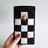 Geweven brillenkoker 'Black & white check'