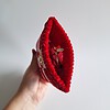 Geweven brillenkoker | Rood en roze