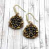 Oorbellen | Miyuki Beads geregen oorbellen | Bruin & Goudkleur