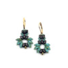 Oorbellen | Miyuki Beads geregen oorbellen | Turquoise & Bruin