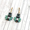 Oorbellen | Miyuki Beads geregen oorbellen | Turquoise & Bruin