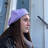Soft lilac denim baret
