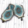 Weef armband met Miyuki kralen | Turquoise - Bruin - Rose -Goudkleurig