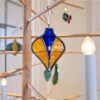 glas in lood kerst hanger Viola rosa
