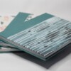 Notitie/schetsboek met linnen en omslag decoratief papier