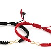 Armband Infinity - met twee hartjes - bedel 14 karaat geel goud, ideaal als cadeau, maat verstelbaar 15-21 cm