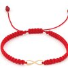 Armband Infinity - met twee hartjes - bedel 14 karaat geel goud, ideaal als cadeau, maat verstelbaar 15-21 cm