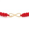 Armband met 14 karaat geelgouden Infinity - met twee hartjes