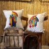Artisan Faces Geborduurde Kussenhoezen met Vezelvulling – 100% Katoen