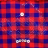 Blauw rode tas met geborduurde theepot