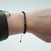 Blauwe goudesteen armband met 14 karaat geelgouden kralen