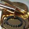 Blauwe goudesteen armband met 14 karaat geelgouden kralen
