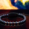 Blauwe goudsteen armband met 14 karaat geelgouden kralen