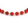Elegante armband met rode howliet en 14 karaat geelgouden kralen 2,5 mm