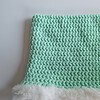 Gehaakte muts met imitatiebont | Mint en wit