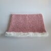 Gehaakte muts met imitatiebont 'Pink & white'