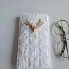 Geweven brillenkoker 'White & gold'