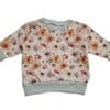 Handhemaakte truin- sweatshirt- bloemen-beige
