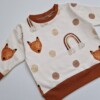 Handhemaakte truin- sweatshirt- vos-stippen