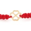 Koord armband met 14 karaat geelgouden Klaver bedel