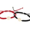 Koord armband met 14 karaat geelgouden Levensboom