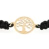 Koord armband met 14 karaat geelgouden Levensboom
